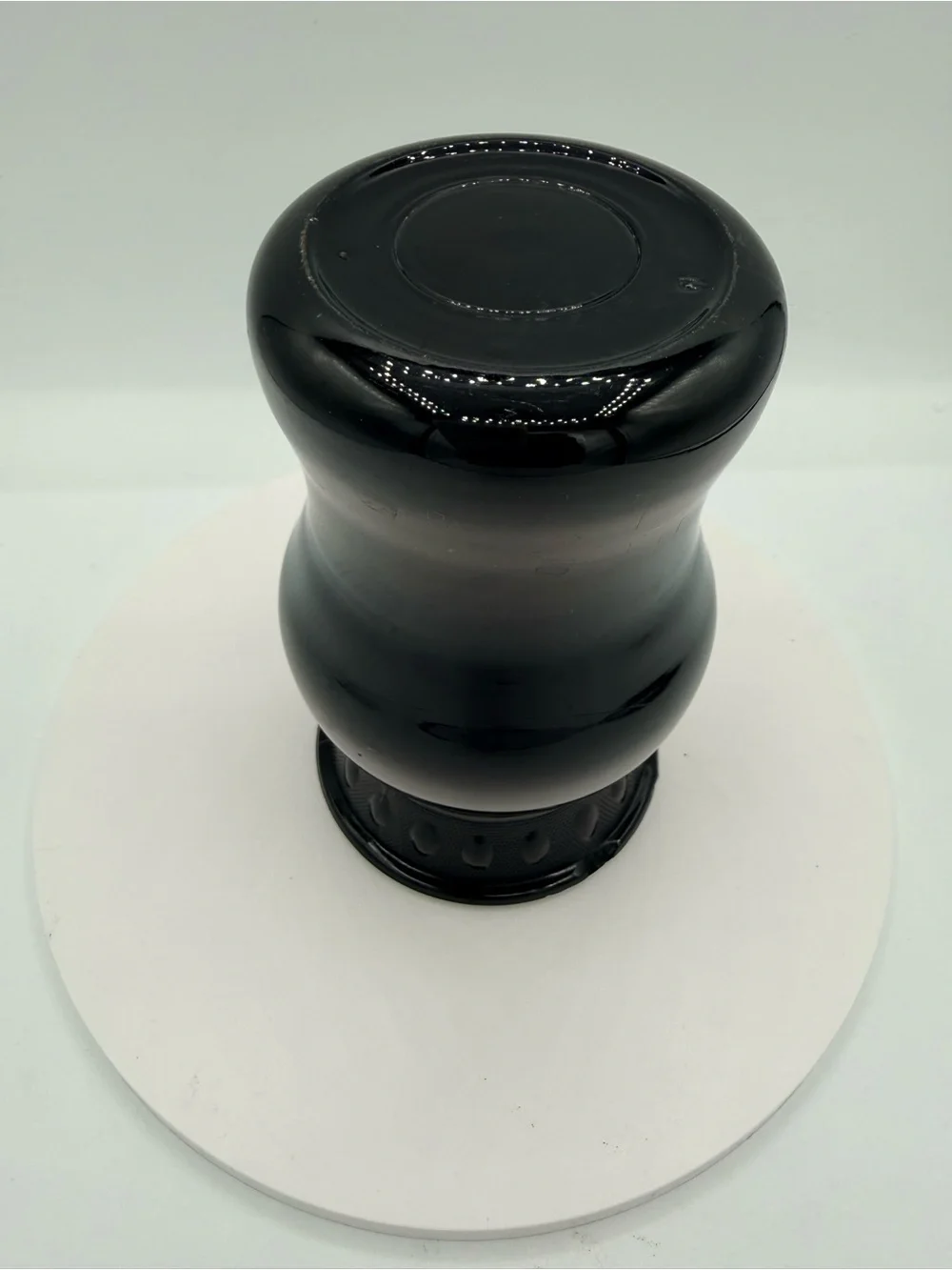 LE Smith, black amethyst Vase with thumbprint and black glossy finish